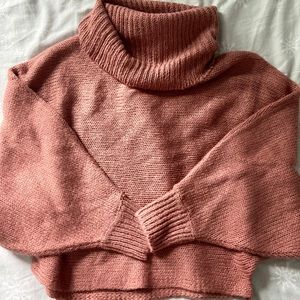 orange/salmon turtle neck sweater